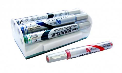 Набор маркеров для досок с магнитной губкой Maxiflo 4.0 мм 4 цвета Pentel