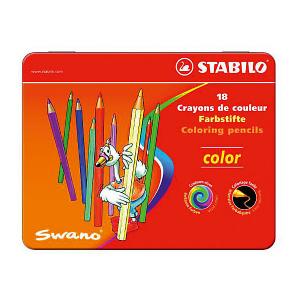 Набор цветных карандашей Stabilo, 18 цветов, в металлическом футляре STABILO. Цвет: разноцветный