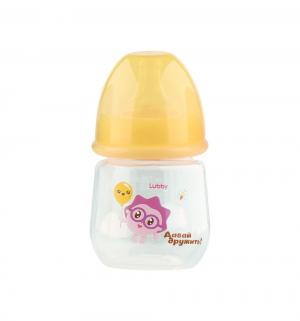 Бутылочка  Малышарики для кормления полипропилен с рождения, 125 мл, цвет: оранжевый Lubby