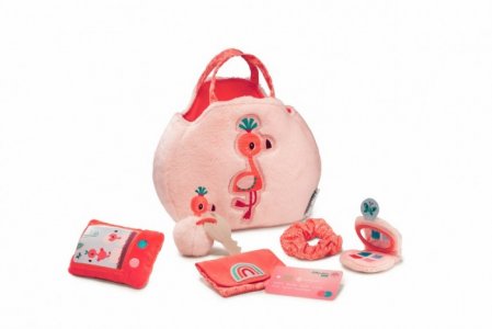 Мягкая игрушка  Фламинго и аксессуары в сумочке Lilliputiens