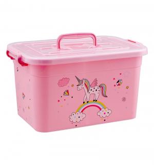 Ящик для игрушек  Радуга, цвет: розовый Полимербыт