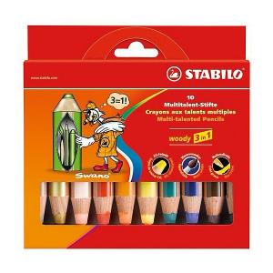 Набор цветных карандашей Stabilo woody 10цв, картон