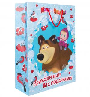 Подарочный пакет  Маша зимой, 35 х 25 9 см и Медведь