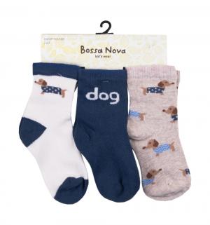 Комплект носки 3 шт., цвет: белый/синий/коричневый Bossa Nova