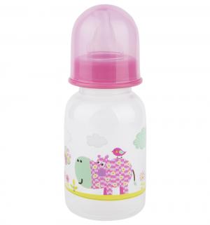 Бутылочка  пластик с рождения, 125 мл, цвет: розовый Бусинка