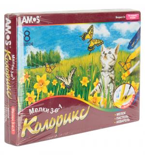 Мелки  3 в 1 Колорикс 8 цв. Amos