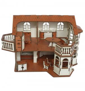 Кукольный домик  Деревянный с эркерами 45 см Iwoodplay
