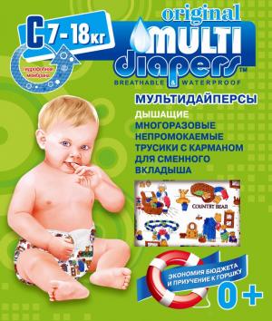 Многоразовые подгузники-трусики  C (7-18 кг) 1 шт. Multi-Diapers