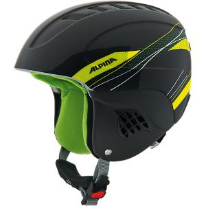 Зимний шлем  CARAT black-greenl Alpina. Цвет: черный