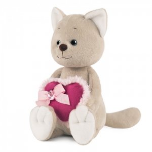 Мягкая игрушка  Luxury Romantic Toys Club Романтичный Котик с розовым сердечком 25 см Maxitoys