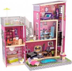 Дом мечты Барби Глянец с мебелью 35 предметов и бассейном KidKraft