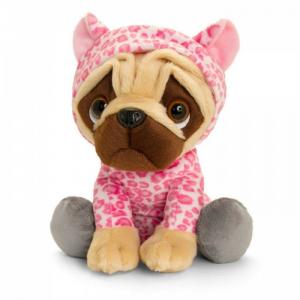 Мягкая игрушка  Мопс Pugsley в наряде розового леопарда 22 см Keel Toys