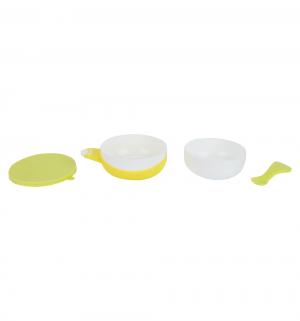Набор посуды  глубокая тарелочка с силиконовой крышкой+тарелочка 2-х секционная+ложка Farlin