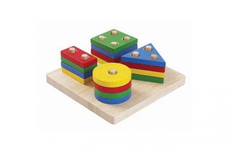 Деревянная игрушка  Сортер Доска с геометрическими фигурами Plan Toys