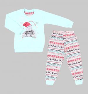 Пижама джемпер/брюки  Hippo, цвет: бирюзовый/розовый Cornette