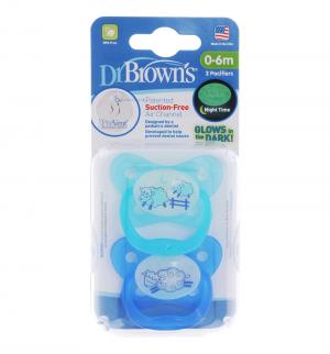 Набор пустышек Dr.Browns PreVent силикон, с рождения, цвет: голубой/синий Dr.Brown's