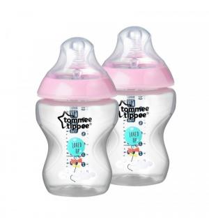 Бутылочка  Closer to nature антиколиковая пластик с рождения, 260 мл, цвет: розовый Tommee Tippee