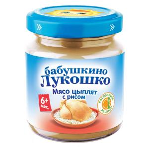 Пюре  Курочка Ряба цыпленок-рис, с 7 месяцев, 100 г Бабушкино лукошко