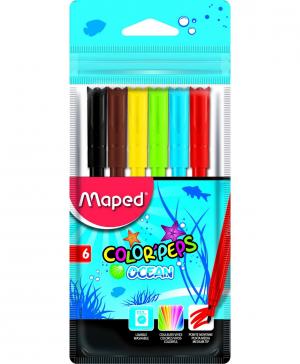 Набор из 6 супер-смываемых фломастеров ColorPeps Ocean Maped