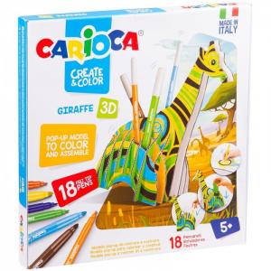 Набор для рисования Giraffe 18 фломастеров и сборная подставка Carioca