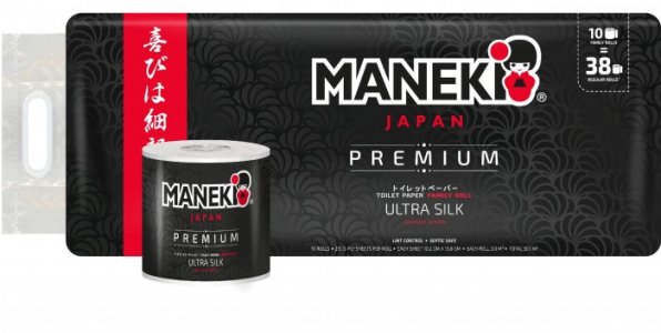 Бумага туалетная B&W Black гладкая с ароматом жасмина 3 слоя  10 рулонов Maneki