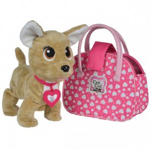 Интерактивная игрушка  плюшевая собачка Счастливчик с сумочкой 20 см Chi-Chi Love