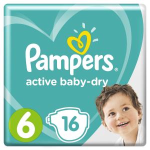 Подгузники  Active Baby-Dry Размер 6 (13-18 кг) 16 шт. Pampers