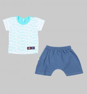 Комплект футболка/шорты  Wielorybek, цвет: голубой/синий Koala