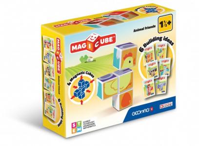 Конструктор  магнитный MagiCube Друзья зверушки (7 деталей) Geomag