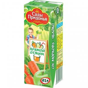 Сок  яблоко-морковь, 200 мл Сады Придонья