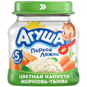Пюре  цветная капуста-морковь-тыква с 5 месяцев, 80 г Агуша