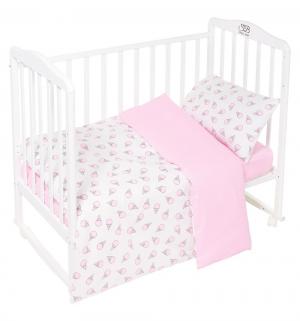 Комплект постельного белья  Gelato Rosa, цвет: розовый 3 предмета пододеяльник 140 х 110 см Sweet Baby
