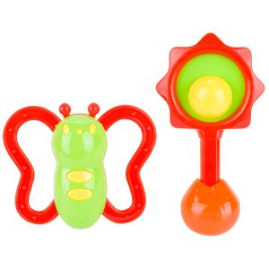 Разивающая игрушка  Набор погремушек салатово-оранжевые S+S Toys