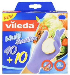 Перчатки хозяйственные  нитриловые, размер: S Vileda
