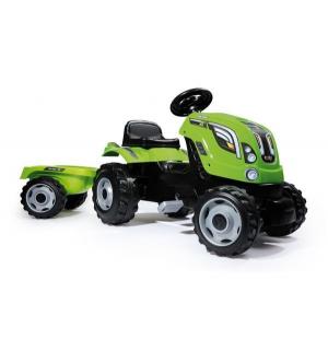 Педальный трактор  XL с прицепом, цвет: зеленый Smoby