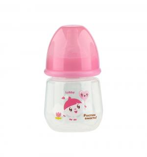 Бутылочка  Малышарики для кормления полипропилен с рождения, 125 мл, цвет: розовый Lubby