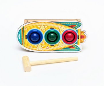 Деревянная игрушка  Стучалка цветная Ракета Woodland