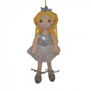 Кукла Принцесса в серебряном блестящем платье и короной 38 см ABtoys
