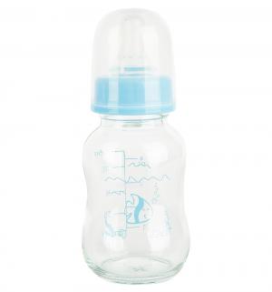 Бутылочка  для кормления стекло с рождения, 125 мл, цвет: голубой Ням-Ням