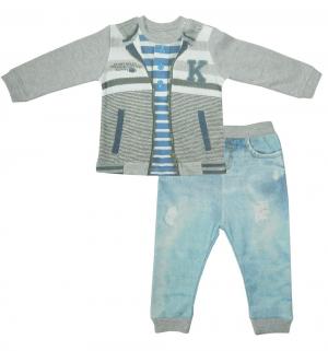 Комплект кофта/брюки  Fashion Jeans, цвет: серый/голубой Папитто