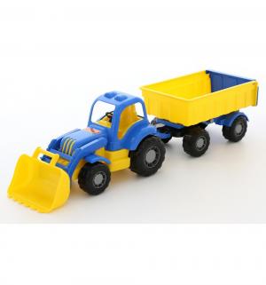 Трактор  Силач с прицепом и ковшом, желто-синий 67.5 см Полесье