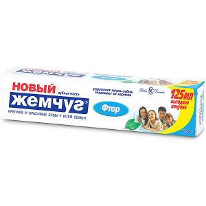 Зубная паста Новый Жемчуг Фтор, 125 мл Невская косметика