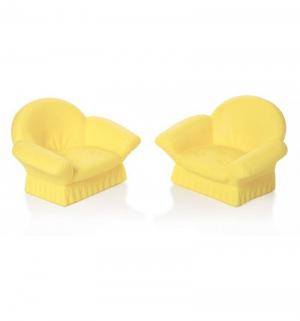 Набор мебели для кукол  Кресло мягкое, цвет: светло-желтый (2 шт.) 12 х 10 11 см Огонек