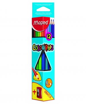 Набор из 12 цветных карандашей с точилкой ColorPeps Maped