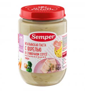 Пюре  Итальянская паста с форелью в сливочном соусе 11 месяцев, 190 г Semper