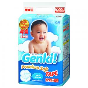 Подгузники Genki (4-8 кг) 72 шт. Nepia