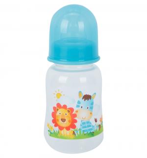 Бутылочка  для кормления пластик с рождения, 125 мл, цвет: голубой Бусинка