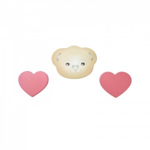 Декоративная накладка Мишка и два больших сердца со стразами 004 Кубаньлесстрой