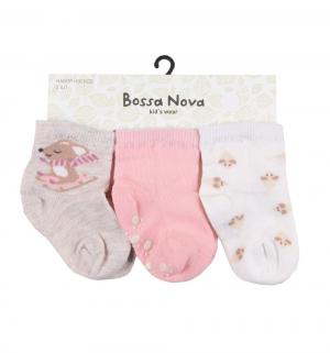 Комплект носки 3 шт., цвет: бежевый/розовый/белый Bossa Nova