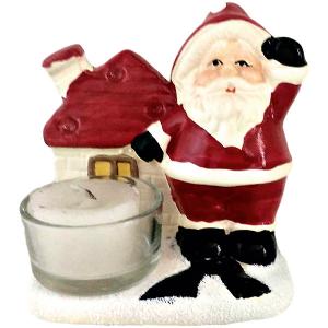 Дед мороз с домиком-подсвечник, 9.7 x 6.2 9.5 см MAG2000